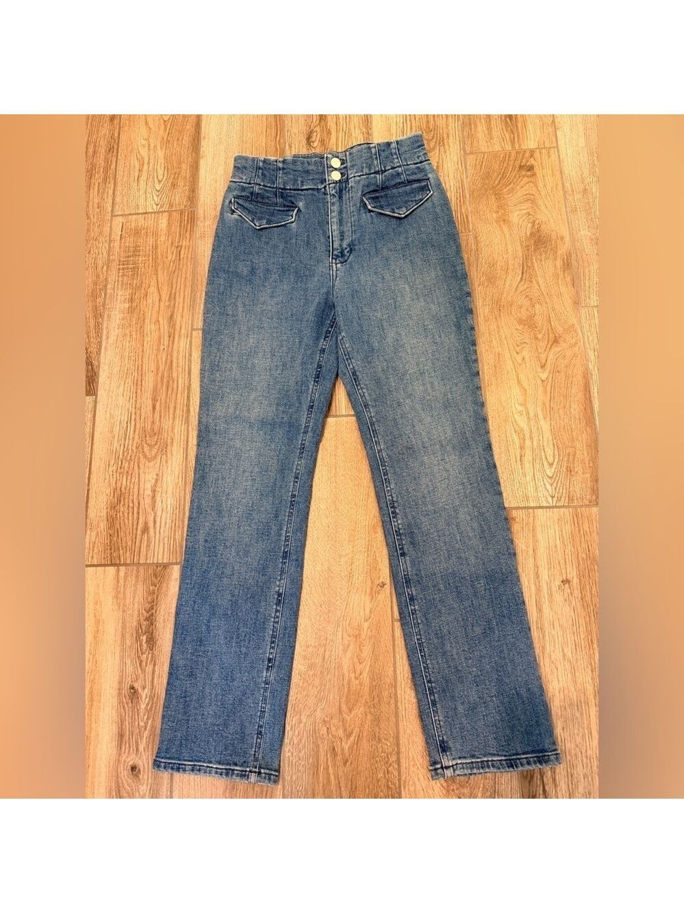 Anthropologie Maeve Bombshell Slim Straight Denim Jeans Size 27 - Picture 2 of 14